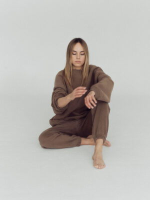 bluza oversize unisex 1990 milk chocolate