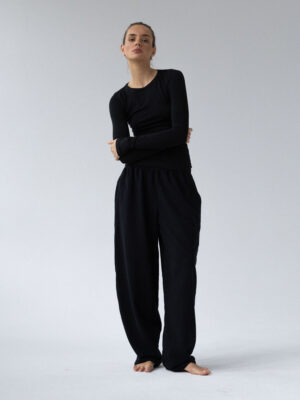 spodnie dresowe z wysokim stanem LE PUMP black