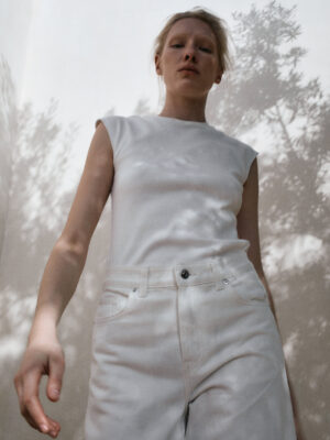 bluzka bez rękawów TETE off-white