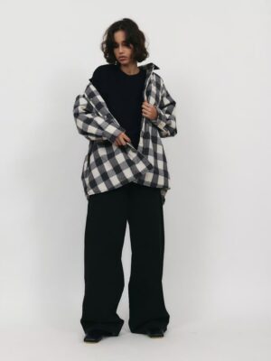 kurtka koszulowa OUATE chequered off-white/black