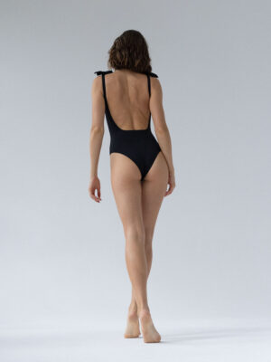 prążkowany kostium kąpielowy typu open-back MUY black